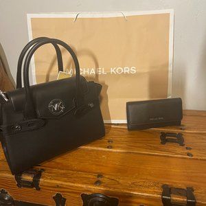 Michael Kors Black Carmen bag and wallet
